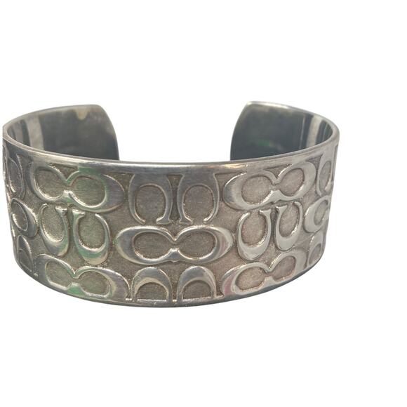 COPY - Coach 1941 Signature C Logo Cuff Bracelet Silver Tone - Picture 1 of 7